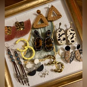 Set of Boho Western Silver & Gold Earrings